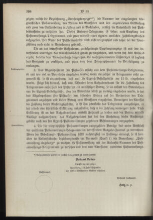 Post- und Telegraphen-Verordnungsblatt für das Verwaltungsgebiet des K.-K. Handelsministeriums 18900919 Seite: 32