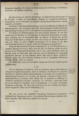 Post- und Telegraphen-Verordnungsblatt für das Verwaltungsgebiet des K.-K. Handelsministeriums 18900919 Seite: 33