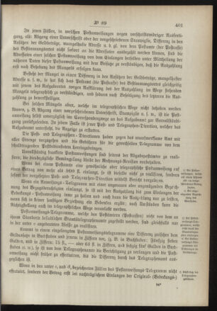 Post- und Telegraphen-Verordnungsblatt für das Verwaltungsgebiet des K.-K. Handelsministeriums 18900919 Seite: 35