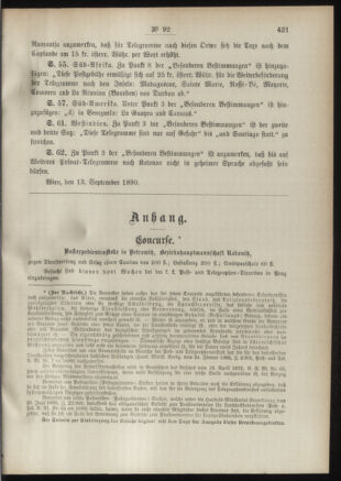 Post- und Telegraphen-Verordnungsblatt für das Verwaltungsgebiet des K.-K. Handelsministeriums 18900927 Seite: 7