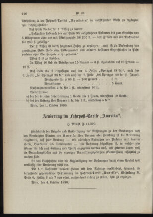 Post- und Telegraphen-Verordnungsblatt für das Verwaltungsgebiet des K.-K. Handelsministeriums 18901009 Seite: 2