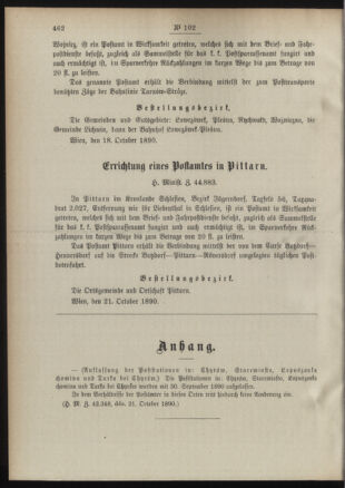 Post- und Telegraphen-Verordnungsblatt für das Verwaltungsgebiet des K.-K. Handelsministeriums 18901028 Seite: 2