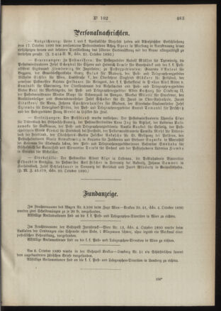 Post- und Telegraphen-Verordnungsblatt für das Verwaltungsgebiet des K.-K. Handelsministeriums 18901028 Seite: 3