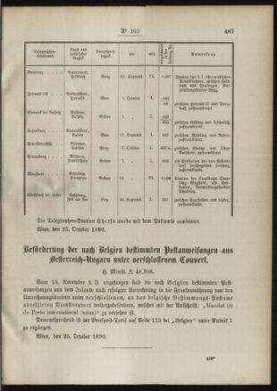 Post- und Telegraphen-Verordnungsblatt für das Verwaltungsgebiet des K.-K. Handelsministeriums 18901103 Seite: 3