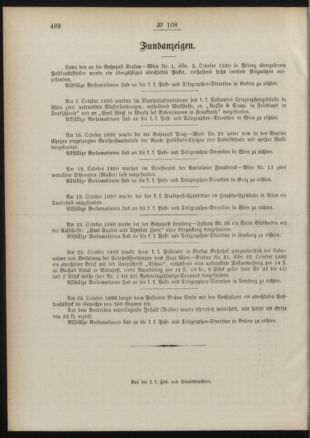 Post- und Telegraphen-Verordnungsblatt für das Verwaltungsgebiet des K.-K. Handelsministeriums 18901113 Seite: 4