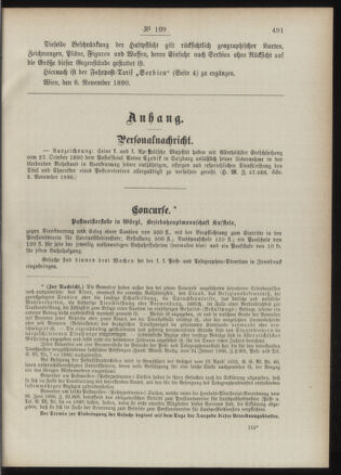 Post- und Telegraphen-Verordnungsblatt für das Verwaltungsgebiet des K.-K. Handelsministeriums 18901115 Seite: 3