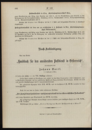 Post- und Telegraphen-Verordnungsblatt für das Verwaltungsgebiet des K.-K. Handelsministeriums 18901115 Seite: 4