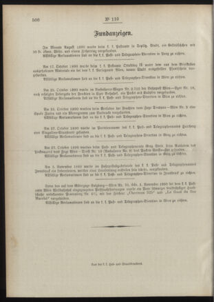 Post- und Telegraphen-Verordnungsblatt für das Verwaltungsgebiet des K.-K. Handelsministeriums 18901117 Seite: 8