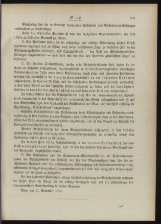 Post- und Telegraphen-Verordnungsblatt für das Verwaltungsgebiet des K.-K. Handelsministeriums 18901124 Seite: 3