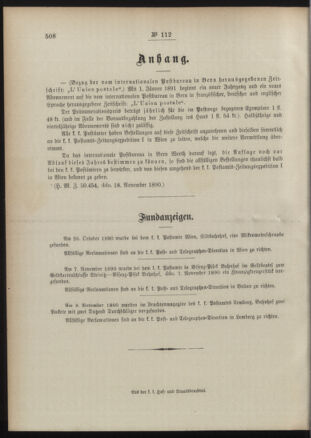 Post- und Telegraphen-Verordnungsblatt für das Verwaltungsgebiet des K.-K. Handelsministeriums 18901124 Seite: 4