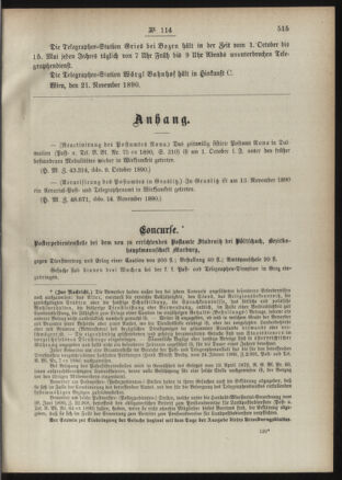 Post- und Telegraphen-Verordnungsblatt für das Verwaltungsgebiet des K.-K. Handelsministeriums 18901128 Seite: 3