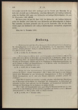 Post- und Telegraphen-Verordnungsblatt für das Verwaltungsgebiet des K.-K. Handelsministeriums 18901217 Seite: 2