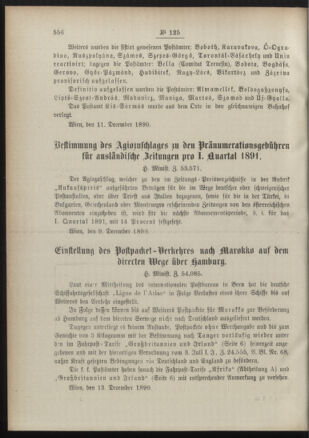 Post- und Telegraphen-Verordnungsblatt für das Verwaltungsgebiet des K.-K. Handelsministeriums 18901219 Seite: 2