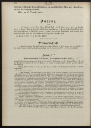 Post- und Telegraphen-Verordnungsblatt für das Verwaltungsgebiet des K.-K. Handelsministeriums 18901222 Seite: 2