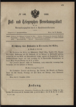 Post- und Telegraphen-Verordnungsblatt für das Verwaltungsgebiet des K.-K. Handelsministeriums 18901228 Seite: 1