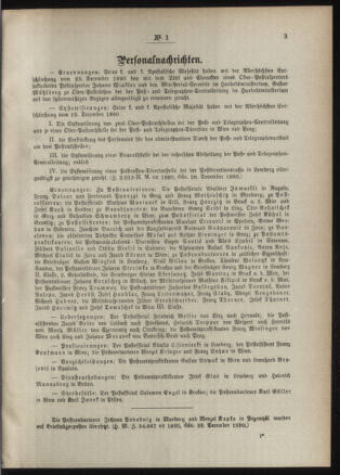 Post- und Telegraphen-Verordnungsblatt für das Verwaltungsgebiet des K.-K. Handelsministeriums 18910107 Seite: 3