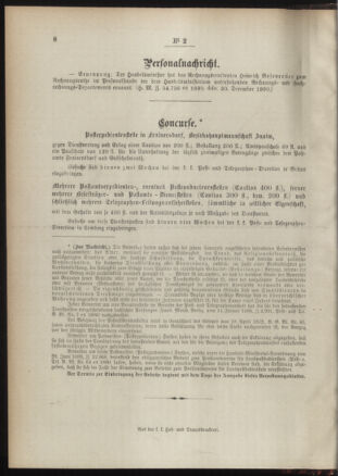 Post- und Telegraphen-Verordnungsblatt für das Verwaltungsgebiet des K.-K. Handelsministeriums 18910109 Seite: 4