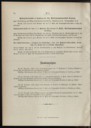 Post- und Telegraphen-Verordnungsblatt für das Verwaltungsgebiet des K.-K. Handelsministeriums 18910113 Seite: 4