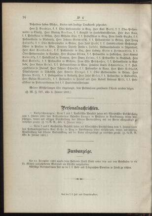 Post- und Telegraphen-Verordnungsblatt für das Verwaltungsgebiet des K.-K. Handelsministeriums 18910115 Seite: 4