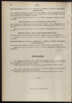 Post- und Telegraphen-Verordnungsblatt für das Verwaltungsgebiet des K.-K. Handelsministeriums 18910130 Seite: 4