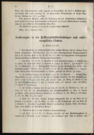 Post- und Telegraphen-Verordnungsblatt für das Verwaltungsgebiet des K.-K. Handelsministeriums 18910212 Seite: 2