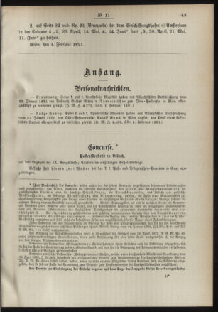 Post- und Telegraphen-Verordnungsblatt für das Verwaltungsgebiet des K.-K. Handelsministeriums 18910212 Seite: 3