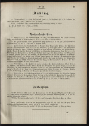 Post- und Telegraphen-Verordnungsblatt für das Verwaltungsgebiet des K.-K. Handelsministeriums 18910214 Seite: 3