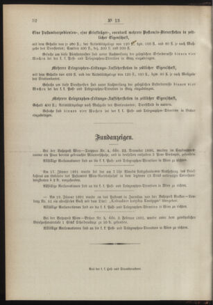 Post- und Telegraphen-Verordnungsblatt für das Verwaltungsgebiet des K.-K. Handelsministeriums 18910220 Seite: 4