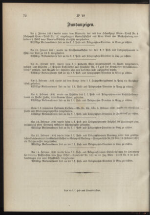 Post- und Telegraphen-Verordnungsblatt für das Verwaltungsgebiet des K.-K. Handelsministeriums 18910306 Seite: 4