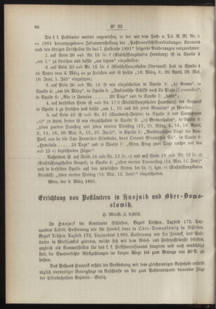 Post- und Telegraphen-Verordnungsblatt für das Verwaltungsgebiet des K.-K. Handelsministeriums 18910315 Seite: 2