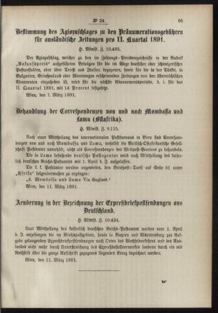 Post- und Telegraphen-Verordnungsblatt für das Verwaltungsgebiet des K.-K. Handelsministeriums 18910318 Seite: 3