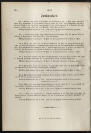 Post- und Telegraphen-Verordnungsblatt für das Verwaltungsgebiet des K.-K. Handelsministeriums 18910326 Seite: 4