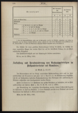 Post- und Telegraphen-Verordnungsblatt für das Verwaltungsgebiet des K.-K. Handelsministeriums 18910404 Seite: 2