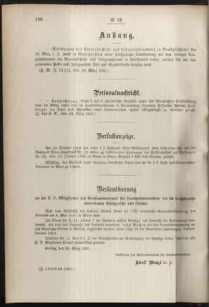 Post- und Telegraphen-Verordnungsblatt für das Verwaltungsgebiet des K.-K. Handelsministeriums 18910410 Seite: 2