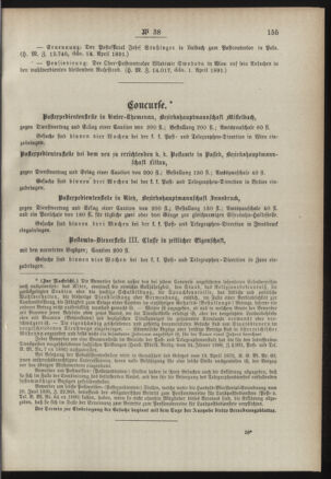 Post- und Telegraphen-Verordnungsblatt für das Verwaltungsgebiet des K.-K. Handelsministeriums 18910422 Seite: 3