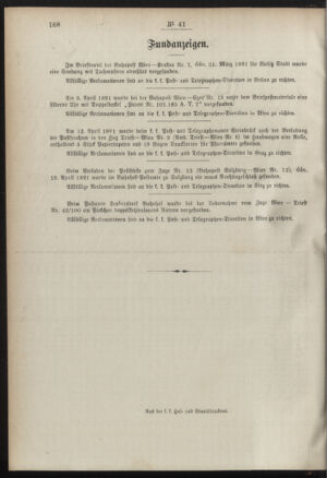 Post- und Telegraphen-Verordnungsblatt für das Verwaltungsgebiet des K.-K. Handelsministeriums 18910428 Seite: 4