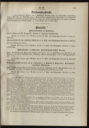 Post- und Telegraphen-Verordnungsblatt für das Verwaltungsgebiet des K.-K. Handelsministeriums 18910512 Seite: 3