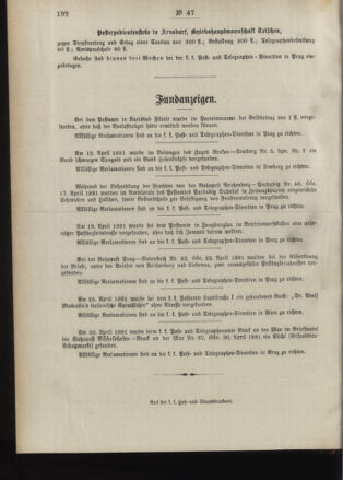 Post- und Telegraphen-Verordnungsblatt für das Verwaltungsgebiet des K.-K. Handelsministeriums 18910516 Seite: 4