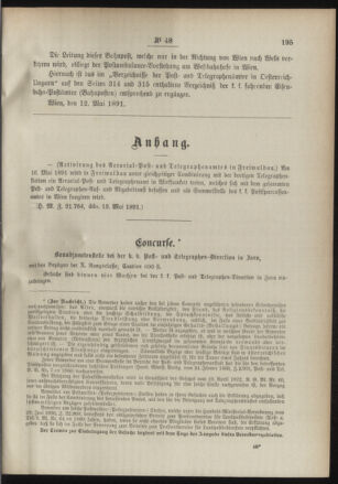 Post- und Telegraphen-Verordnungsblatt für das Verwaltungsgebiet des K.-K. Handelsministeriums 18910521 Seite: 3