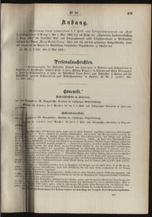 Post- und Telegraphen-Verordnungsblatt für das Verwaltungsgebiet des K.-K. Handelsministeriums 18910530 Seite: 3