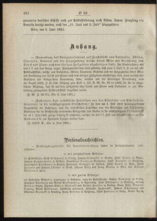 Post- und Telegraphen-Verordnungsblatt für das Verwaltungsgebiet des K.-K. Handelsministeriums 18910615 Seite: 2