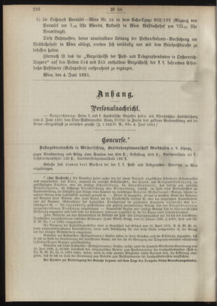 Post- und Telegraphen-Verordnungsblatt für das Verwaltungsgebiet des K.-K. Handelsministeriums 18910617 Seite: 2