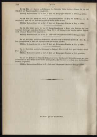 Post- und Telegraphen-Verordnungsblatt für das Verwaltungsgebiet des K.-K. Handelsministeriums 18910617 Seite: 4