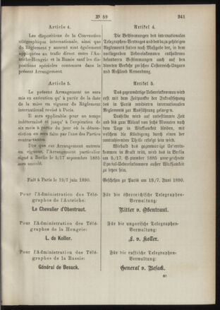 Post- und Telegraphen-Verordnungsblatt für das Verwaltungsgebiet des K.-K. Handelsministeriums 18910626 Seite: 5