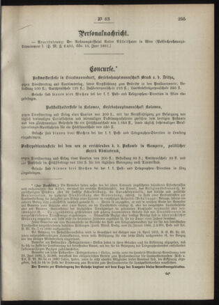 Post- und Telegraphen-Verordnungsblatt für das Verwaltungsgebiet des K.-K. Handelsministeriums 18910715 Seite: 3