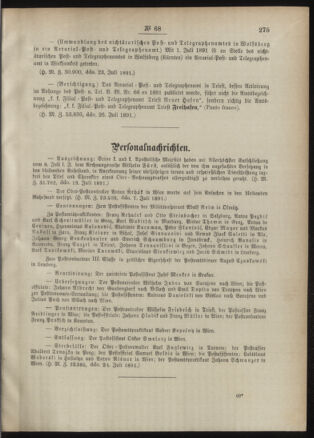 Post- und Telegraphen-Verordnungsblatt für das Verwaltungsgebiet des K.-K. Handelsministeriums 18910730 Seite: 3