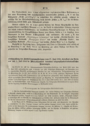 Post- und Telegraphen-Verordnungsblatt für das Verwaltungsgebiet des K.-K. Handelsministeriums 18910809 Seite: 5