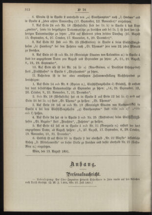 Post- und Telegraphen-Verordnungsblatt für das Verwaltungsgebiet des K.-K. Handelsministeriums 18910820 Seite: 2