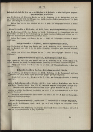 Post- und Telegraphen-Verordnungsblatt für das Verwaltungsgebiet des K.-K. Handelsministeriums 18910824 Seite: 3