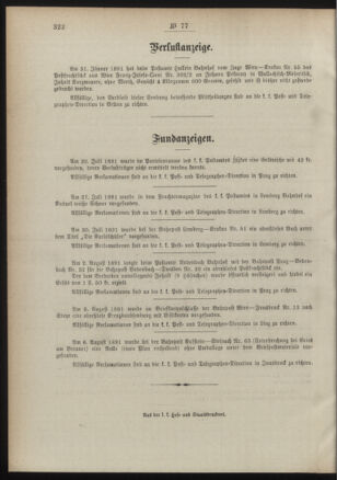 Post- und Telegraphen-Verordnungsblatt für das Verwaltungsgebiet des K.-K. Handelsministeriums 18910824 Seite: 4